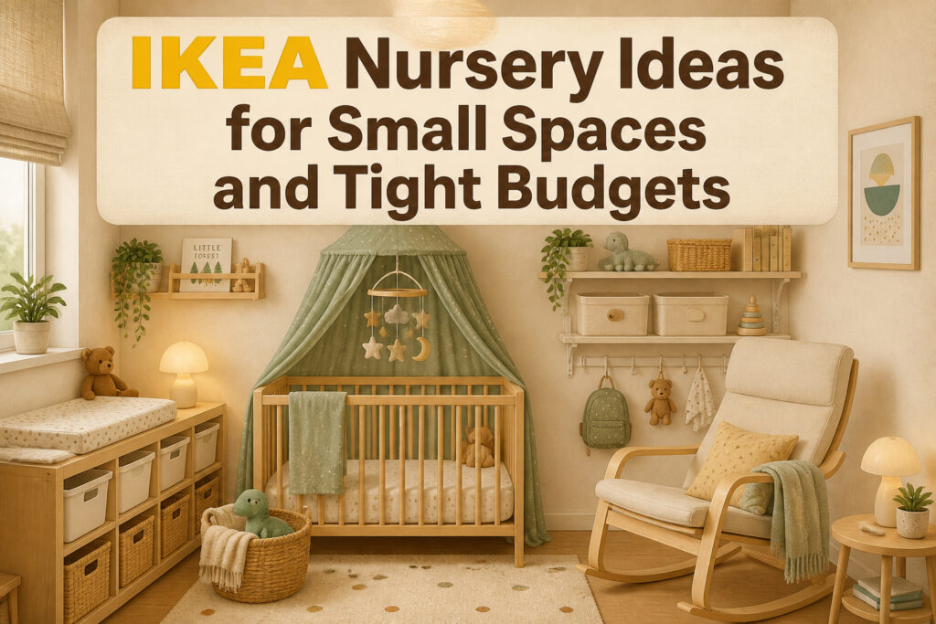 An overview of various IKEA nursery setups for small spaces.