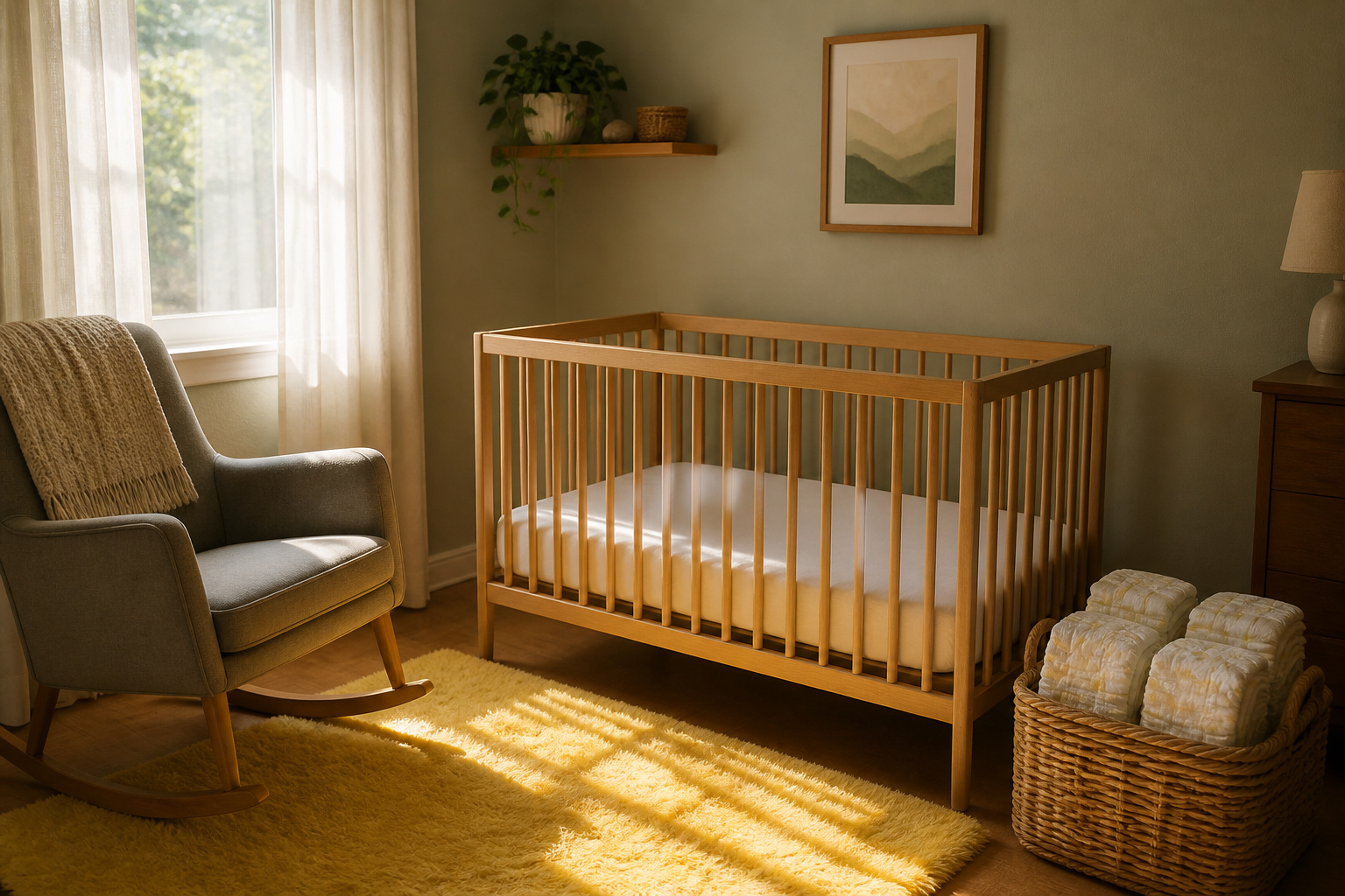 Various newborn baby essentials organized on a table.
